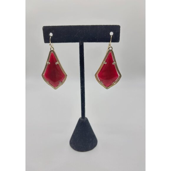 Kendra Scott Burgundy Earrings in Gold - Picture 8 of 9